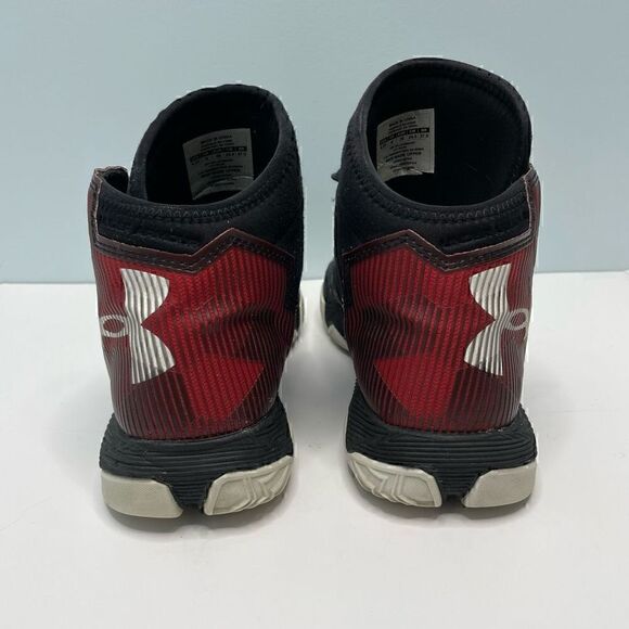 Under Armour Shoes Youth Boys Size 6.5 Black Red Sneakers - Picture 5 of 10